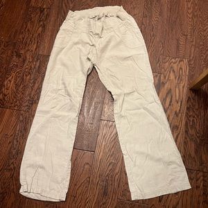 Motherhood Maternity white linen pants. Size L
